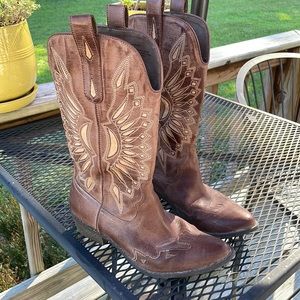 Coconut “Bandera” cowgirl boots worn once